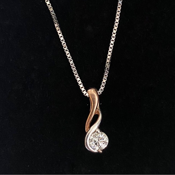 14K gold Diamond necklace with appraisal - Picture 1 of 2